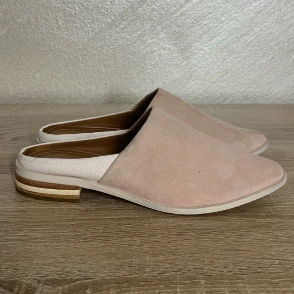 Kelsi Dagger Brooklyn Aiva Women's 10 Beby Pink Leather Off White Pointed Mules - Picture 3 of 8